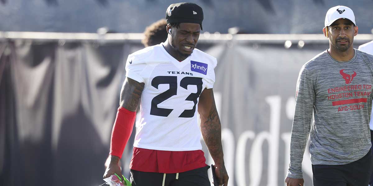 Houston Texans safety C.J. Gardner-Johnson (23) during training camp at Houston Methodist Training Center.