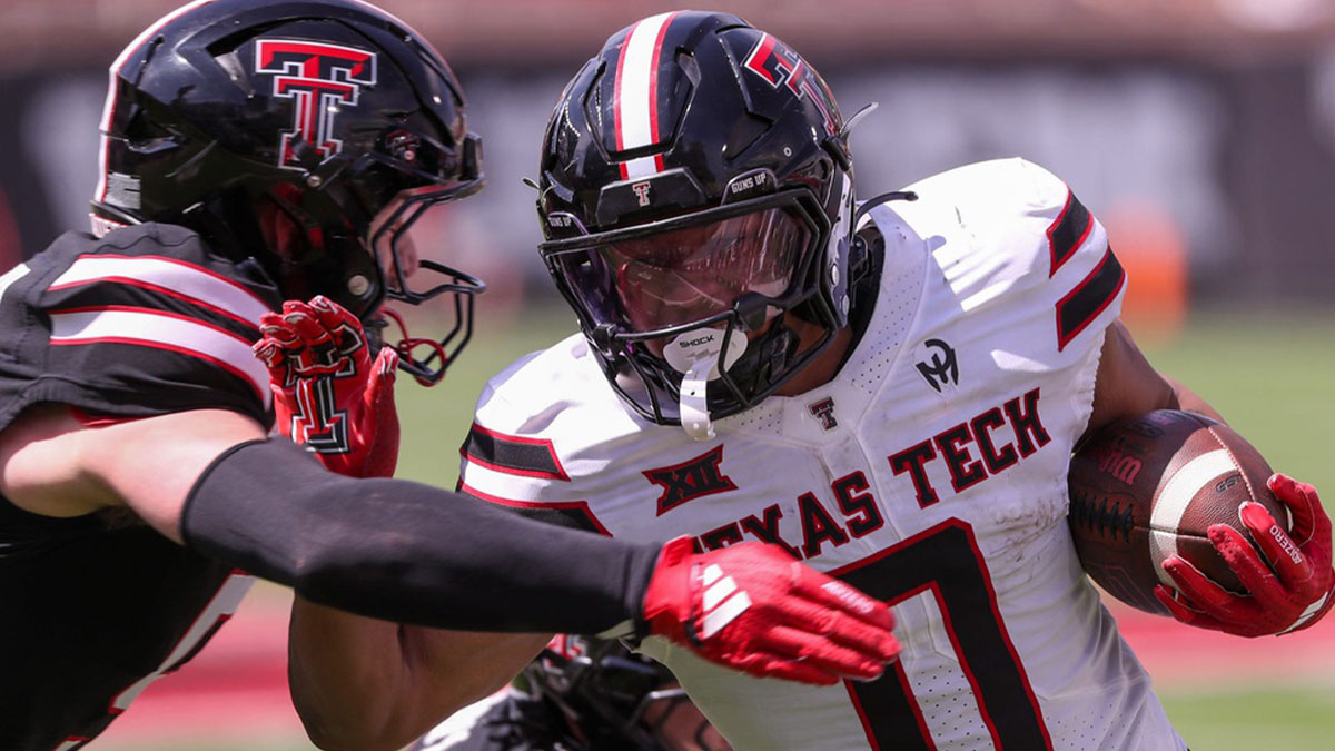 Quinten Joyner runs the ball during the Texas Tech football team's spring game, Saturday, April 19, 2025, at Jones AT&T Stadium.