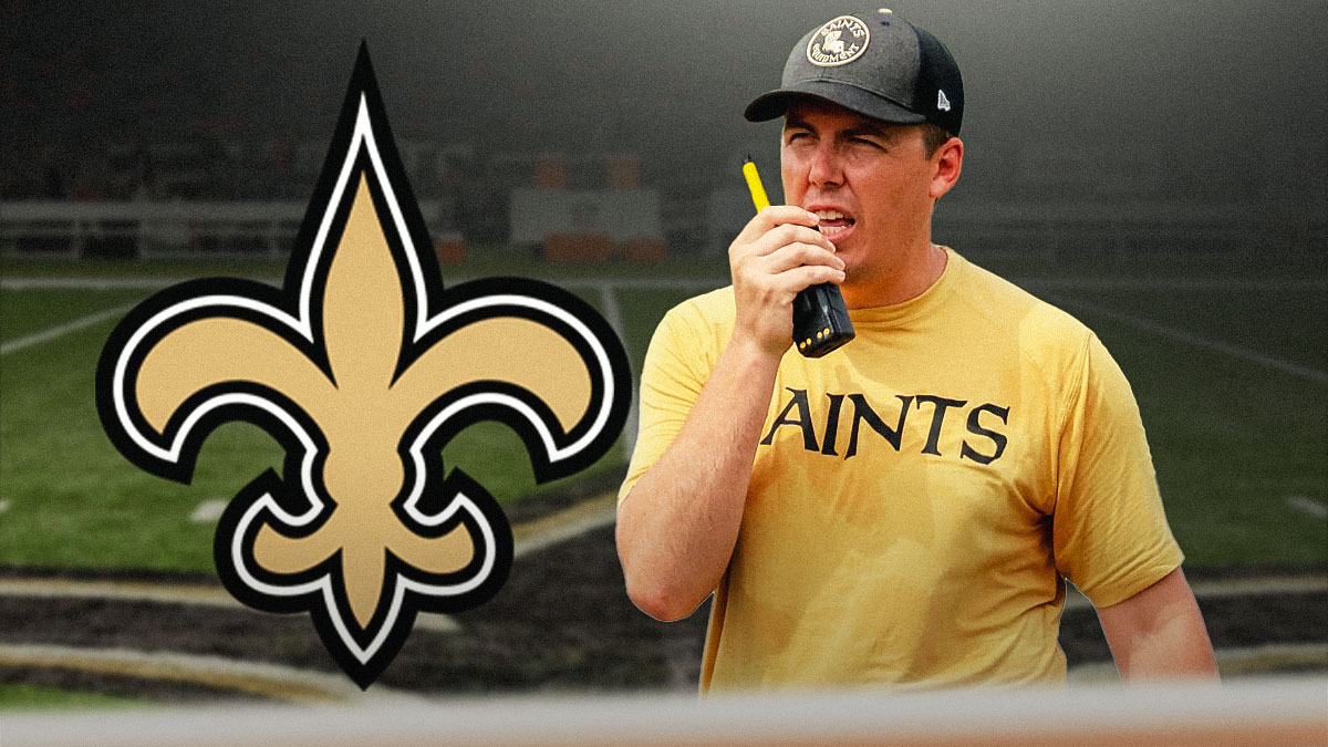 Saints, HC Kellen Moore, Caesars Superdome in back