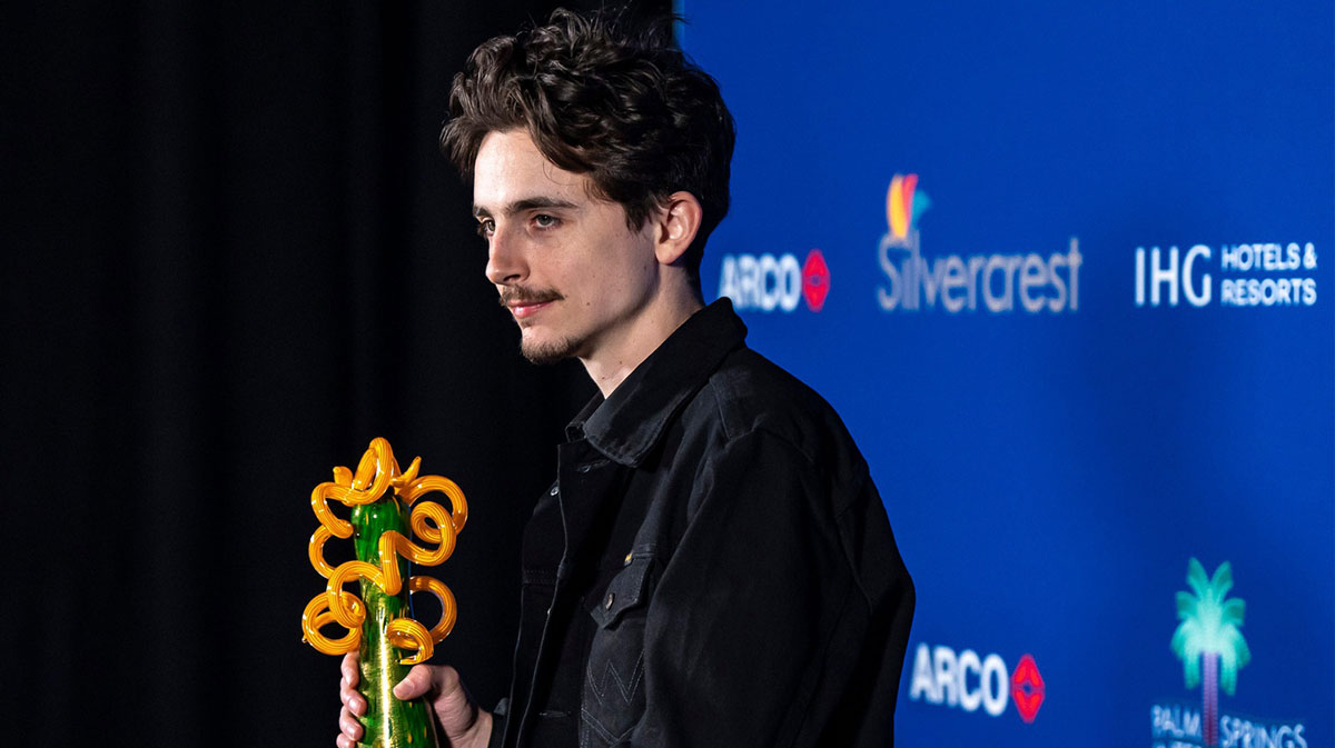 Marty Supreme star Timothée Chalamet, who plays ping-pong in the first trailer for the movie.