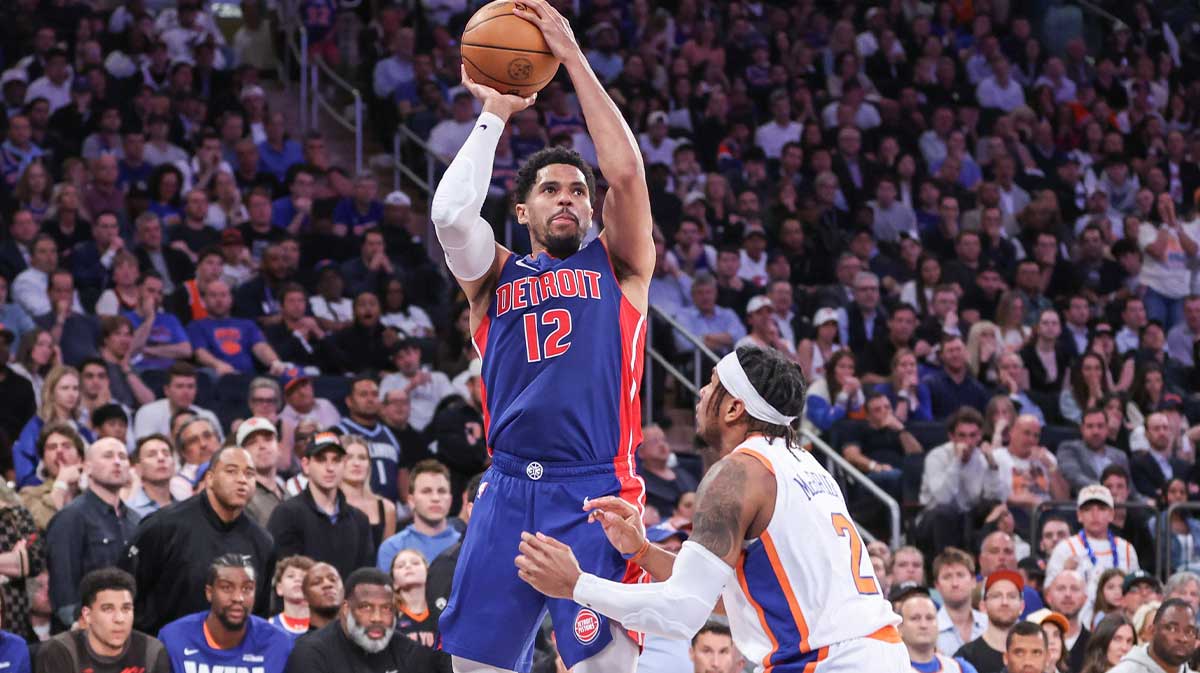 Detroit Pistons forward Tobias Harris (12) during game five of first round for the 2025 NBA Playoffs at Madison Square Garden.