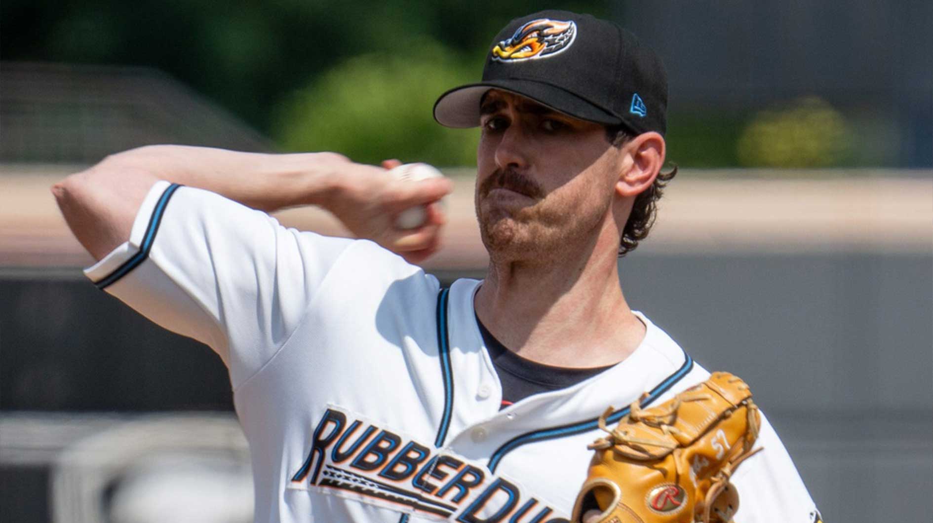 Guardians starting pitcher Shane Bieber makes a rehab start for the Akron RubberDucks on July 29, 2025, at Canal Park.