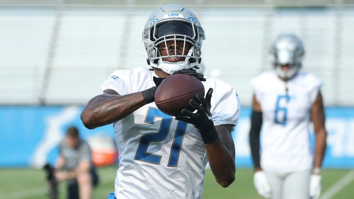 Detroit Lions safety Tracy Walker III goes through drills during training camp in Allen Park, Tuesday, July 25, 2023.