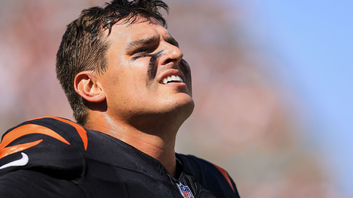 Cincinnati Bengals defensive end Trey Hendrickson (91) stands on the sidelines during the first half against the Baltimore Ravens at Paycor Stadium.
