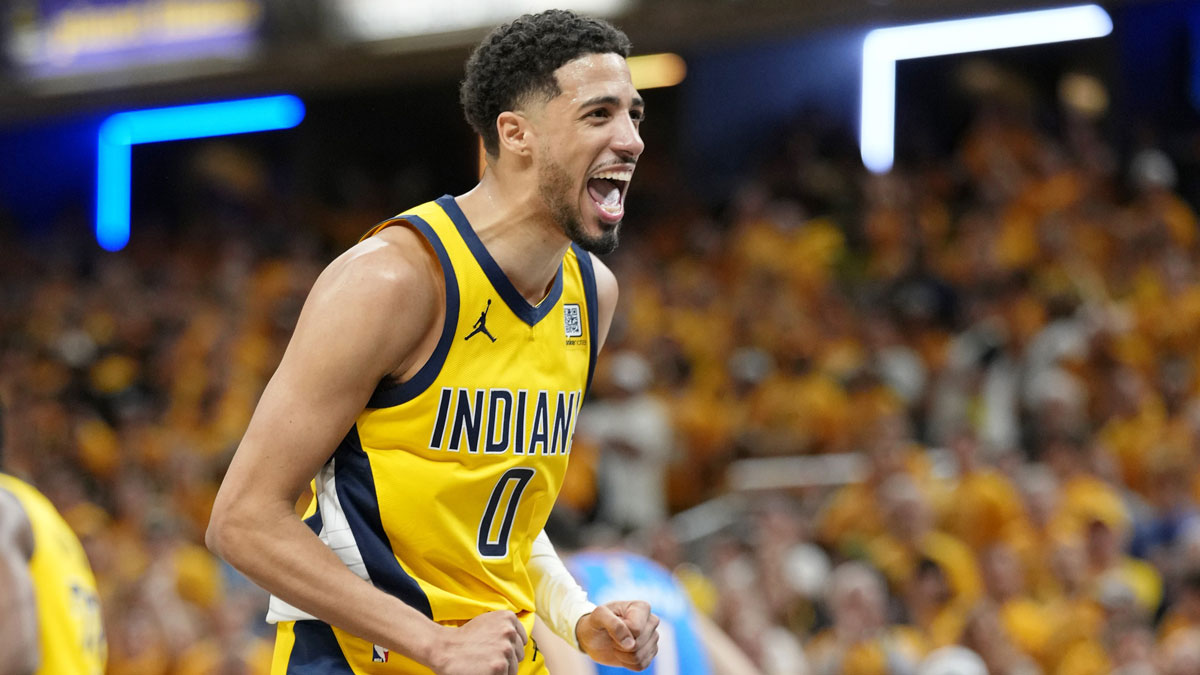 Indiana Pacers star Tyrese Haliburton, who was at 2025 WWE SummerSlam to help John Cena during the main event with his crutch.