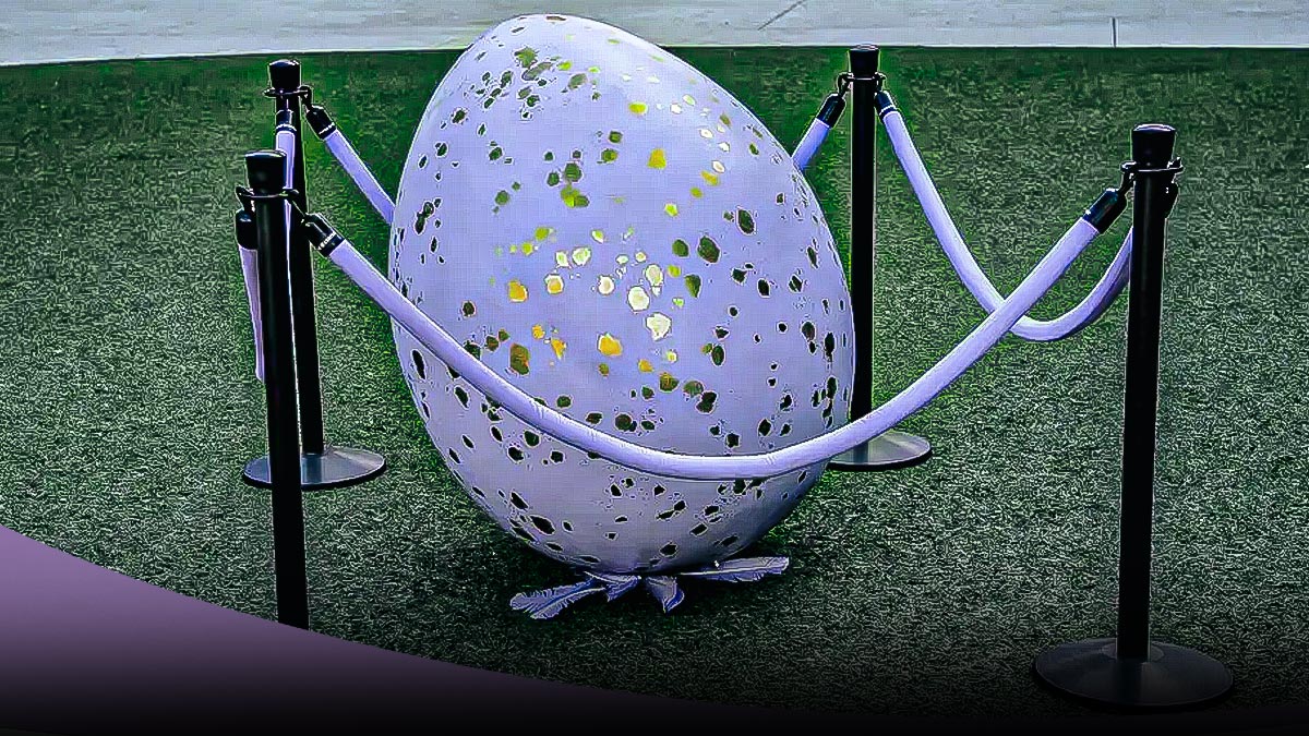 Valkyries tease mascot reveal with giant purple egg outside Chase Center