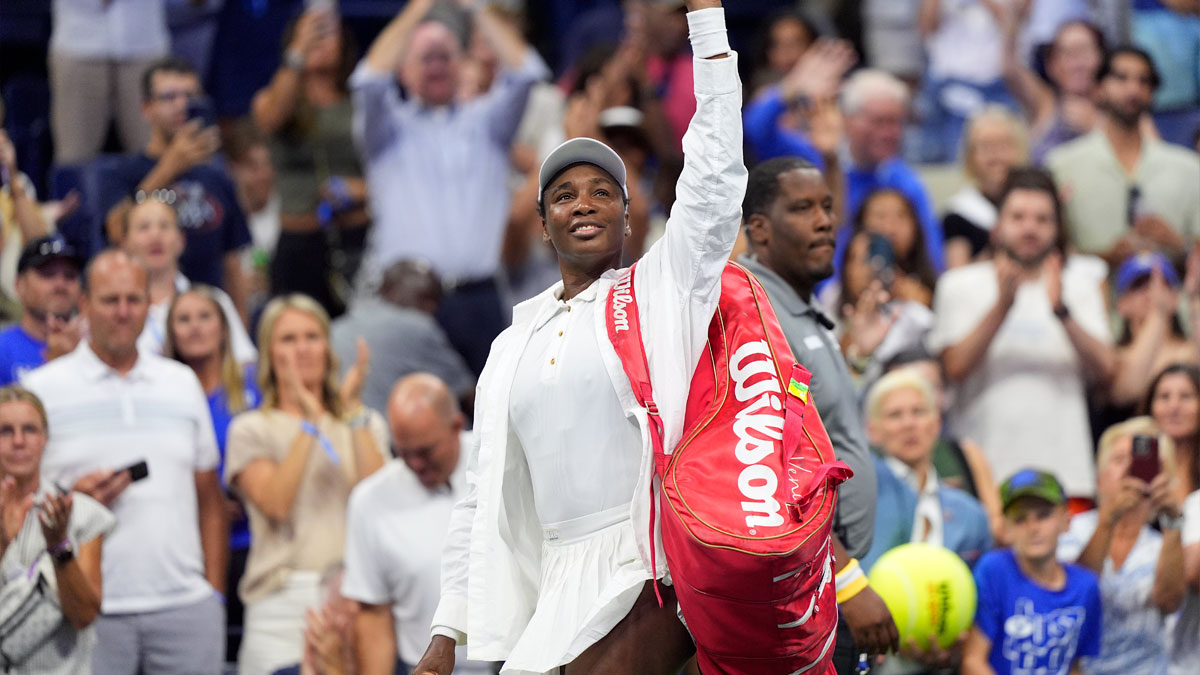 Venus Williams (USA)after losing to Karolina Muchova (Czech)(not pictured) on day two of the 2025 U.S. Open tennis tournament at the USTA Billie Jean King National Tennis Center.