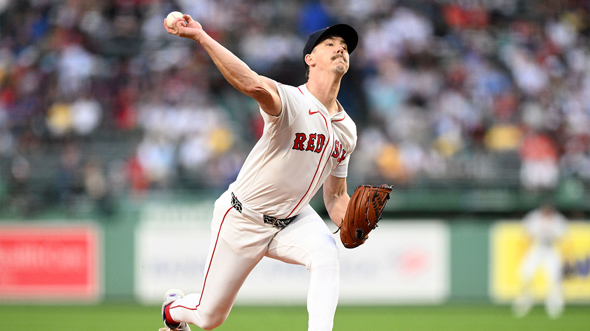 Boston Red Sox starting pitcher Walker Buehler (0) pitches against the Baltimore Orioles during the first inning at Fenway Park