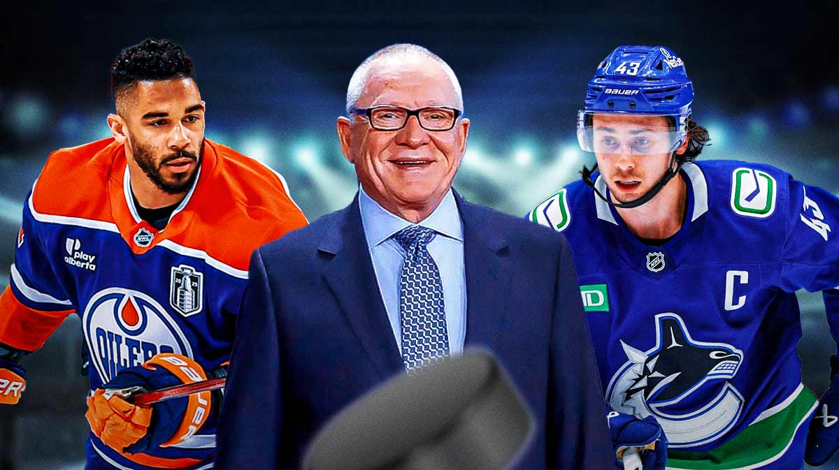 Quinn Hughes, Evander Kane, Jim Rutherford