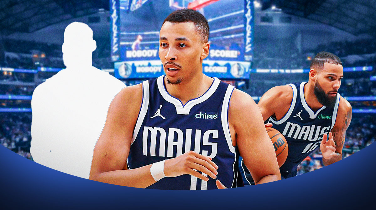 Mavericks guard Dante Exum, Mavericks forward Caleb Martin and mystery