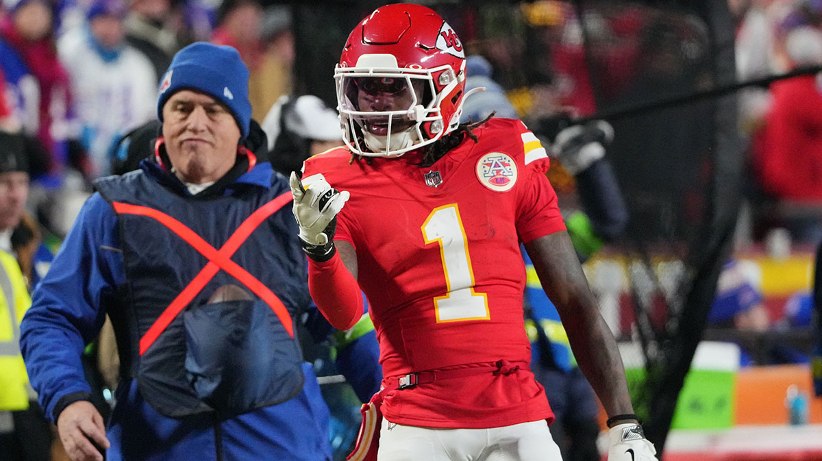 Kansas City Chiefs receiver Xavier Worthy, who broke his silence after Taylor Swift mentioned him on New Heights.