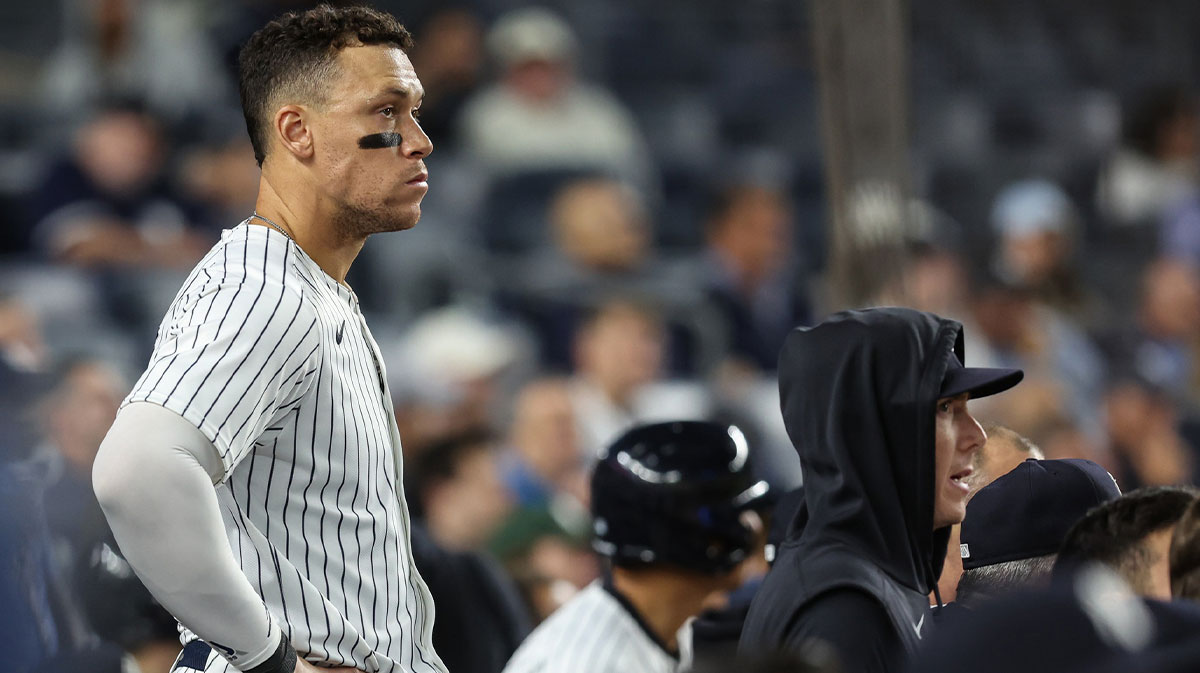 Yankees designated hitter Aaron Judge (99) watches