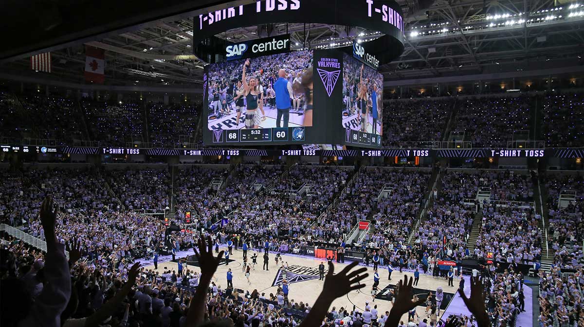 SAP Center during the fourth quarter of the Golden State Valkryies vs. Minnesota Lynx game two of round one for the 2025 WNBA Playoffs at SAP Center. 