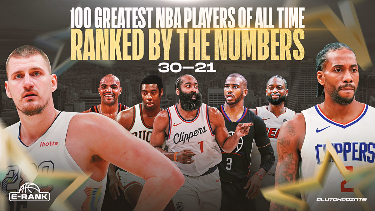 Nikola Jokic, Kawhi Leonard, Chris Paul, James Harden, Dwyane Wade, Oscar Robertson, Charles Barkley on Greatest 100 NBA Players of All Time E-Rank