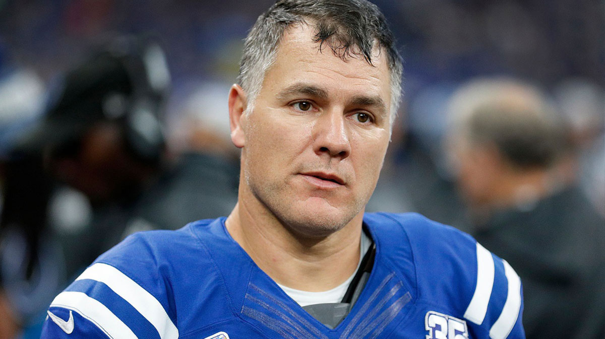 Indianapolis Colts kicker Adam Vinatieri (4) looks on after missing an extra point in the second half of their game against the Buffalo Bills on Sunday, Oct 21, 2018. The Colts defeated the Bills 37-5. Indianapolis Colts Battle The Buffalo Bills In Nfl Action