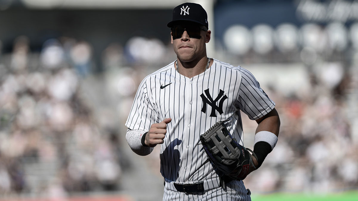 New York Yankees outfielder Aaron Judge (99) jogs to the dugout after the third inning against the Baltimore Orioles at Yankee Stadium. Mandatory Credit: John Jones-Imagn Images