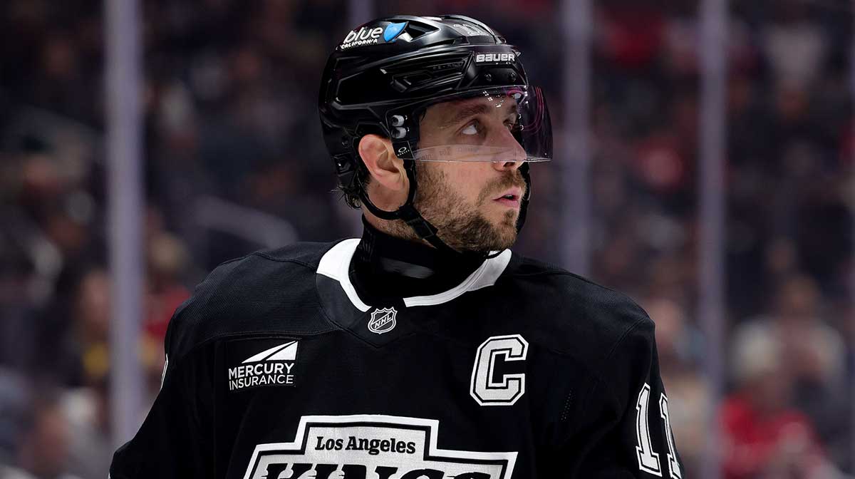 Los Angeles Kings center Anze Kopitar (11) skates during the second period against the Washington Capitals at Crypto.com Arena.