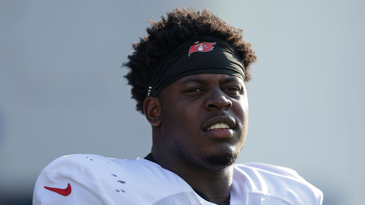 Tampa Bay Buccaneers defensive tackle Calijah Kancey (94) looks on before training camp at AdventHealth Training Center. Mandatory Credit: Nathan Ray Seebeck-Imagn Images