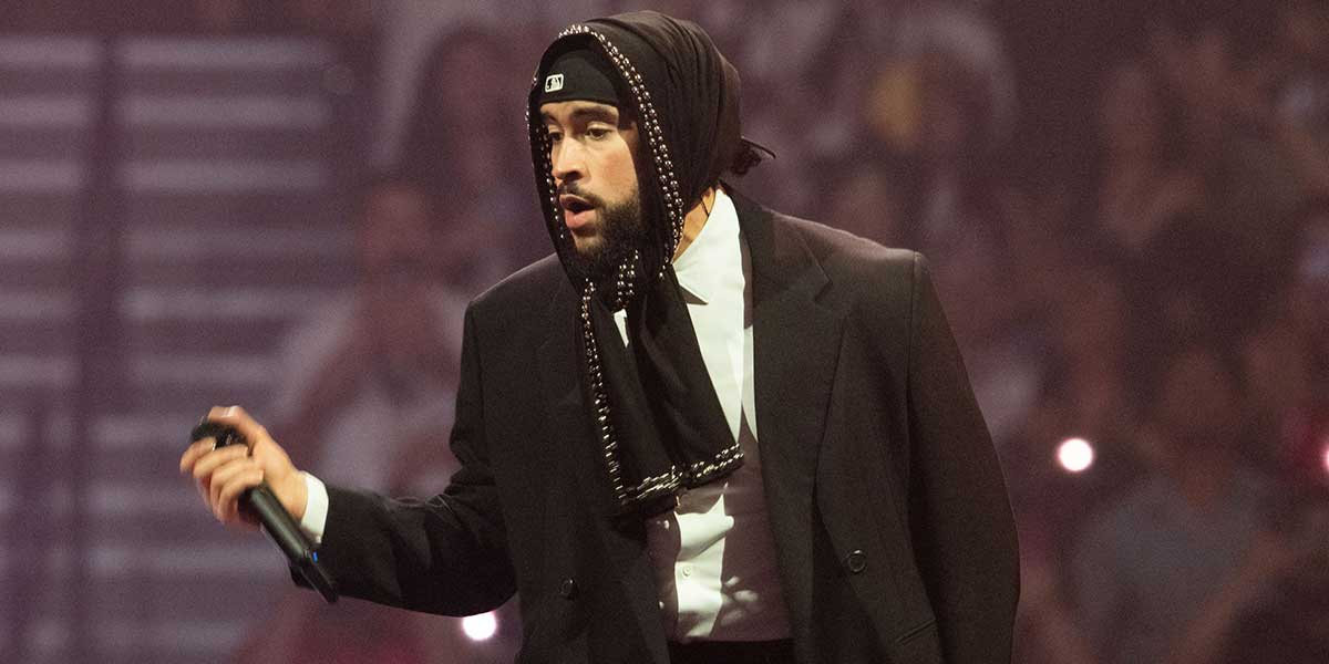 Bad Bunny performs on stage for his “Most Wanted Tour” at Bridgestone Arena in Nashville, Tenn., Saturday, May 11, 2024.