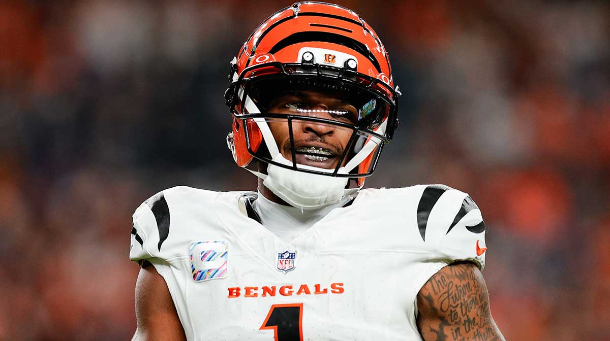 Cincinnati Bengals wide receiver Ja'Marr Chase (1) looks on during the third quarter against the Denver Broncos at Empower Field at Mile High.