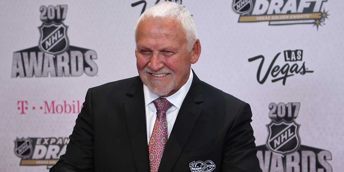 Bernie Parent arrives on the red carpet before the 2017 NHL Awards and Expansion Draft at T-Mobile Arena