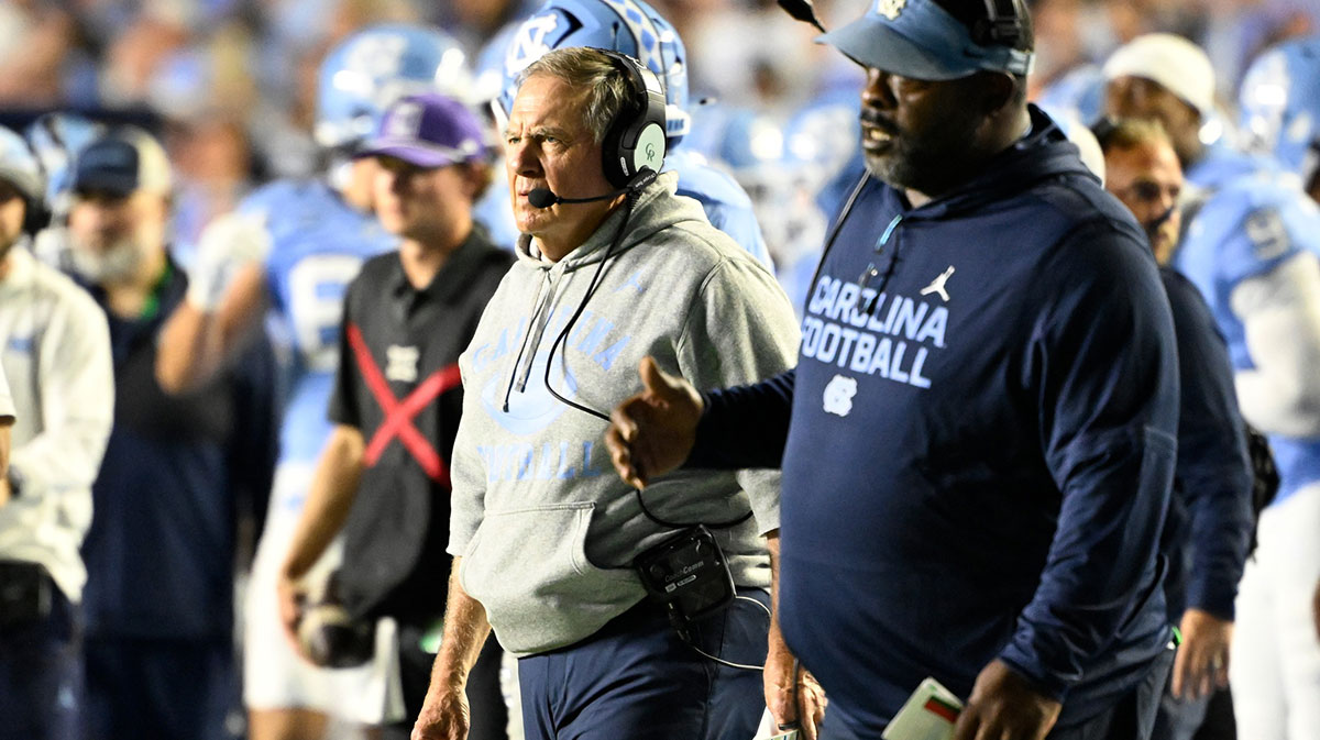 North Carolina Tar Heels head coach Bill Belichick on the sidelines in the fourth quarter at Kenan Stadium.