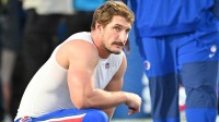 Buffalo Bills defensive end Joey Bosa (97) warms up prior to the game against the Baltimore Ravens at Highmark Stadium.