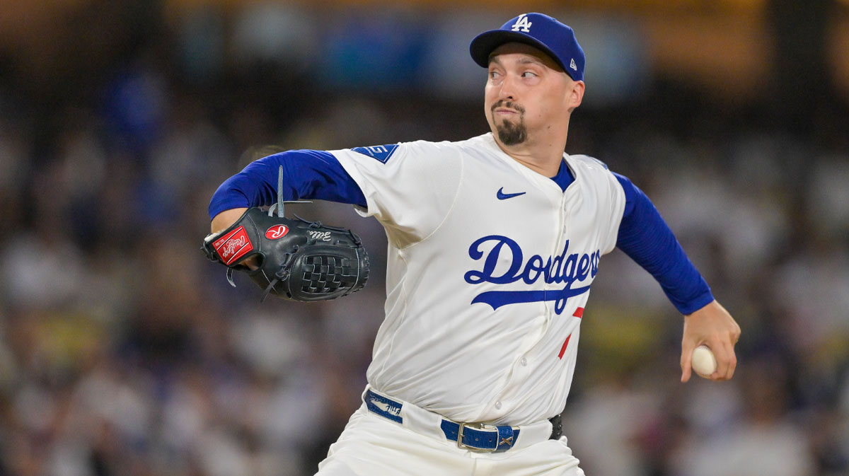 Los Angeles Dodgers starting pitcher Blake Snell (7) throws a pitch against Colorado Rockies in the first inning at Dodger Stadium.