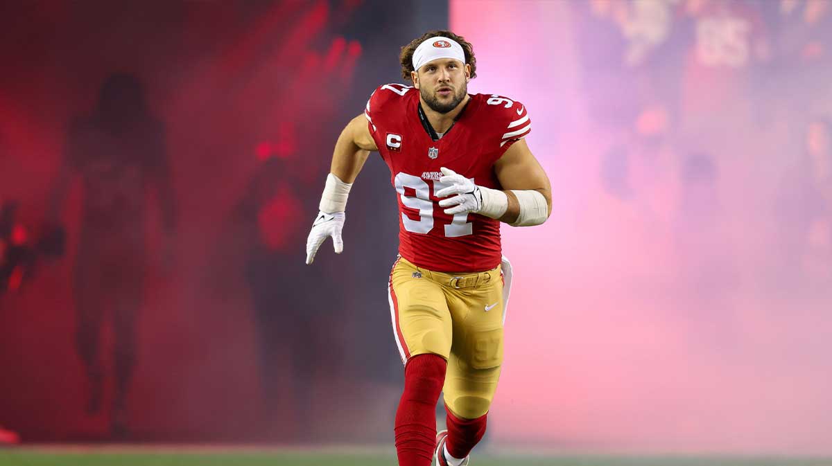 San Francisco 49ers defensive end Nick Bosa (97) during the game against the Detroit Lions at Levi's Stadium.