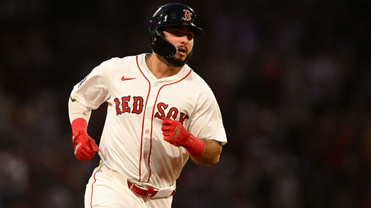 Boston Red Sox outfielder Wilyer Abreu (52) runs the bases after hitting a two-run home run against the Colorado Rockies during the fifth inning at Fenway Park.