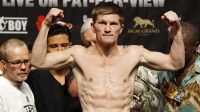 Ricky Hatton at the weigh-in for his upcoming IBO and junior welterweight championship bout against Manny Pacquiao at the MGM Grand.