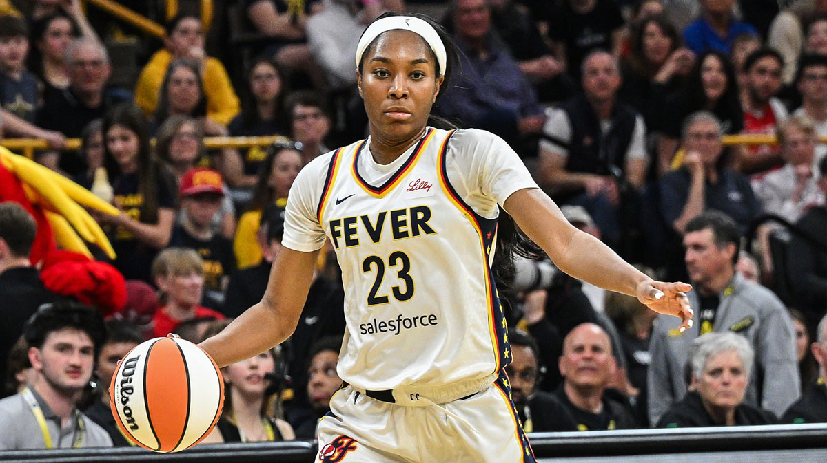 Indiana Fever guard Bree Hall (23) controls the ball against the Brazil National Team during the fourth quarter at Carver-Haweye Arena