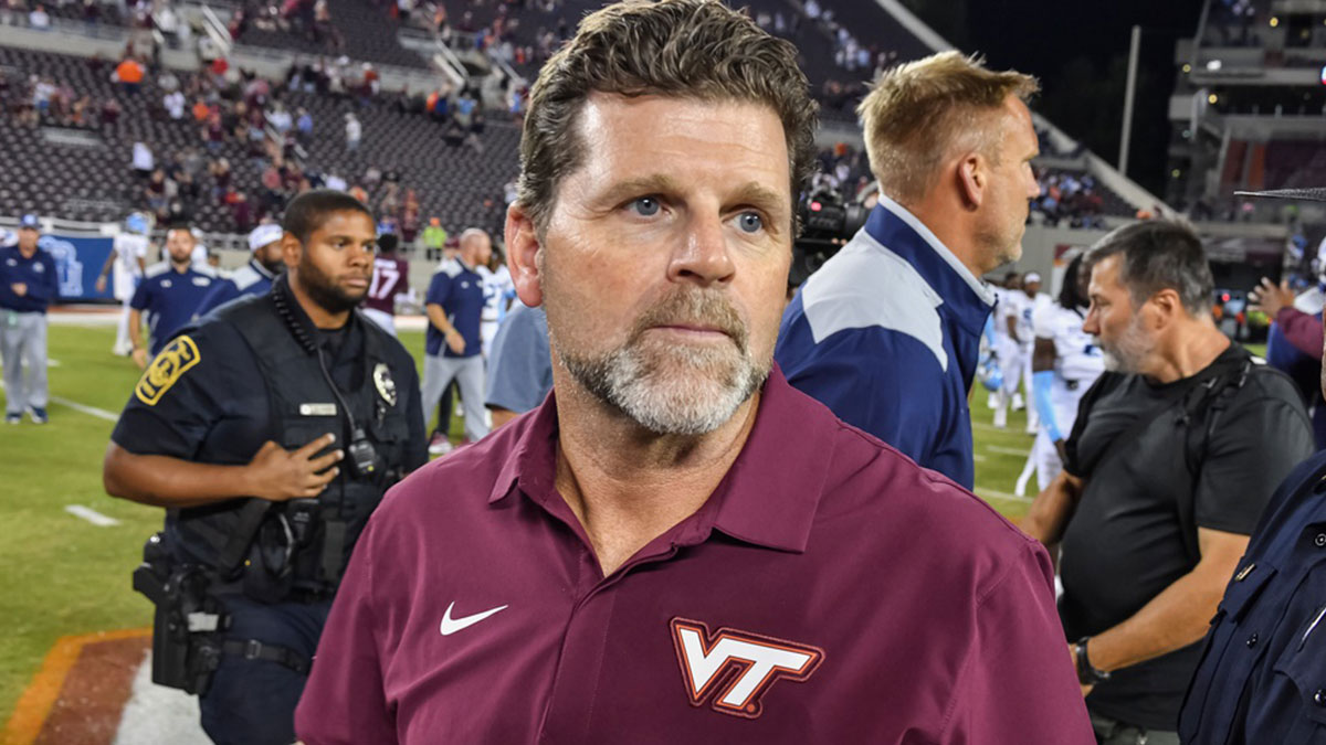 Virginia Tech Hokies head coach Brent Pry after the game at Lane Stadium.