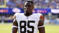 Cleveland Browns tight end David Njoku (85) during the game against the Baltimore Ravens at M&T Bank Stadium.
