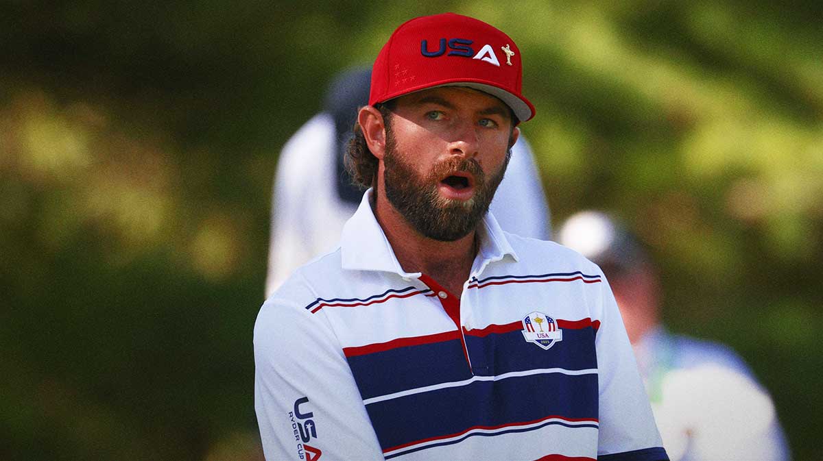 Team USA golfer Cameron Young plays on the 13th hole on the final day of competition for the Ryder Cup at Bethpage Black.