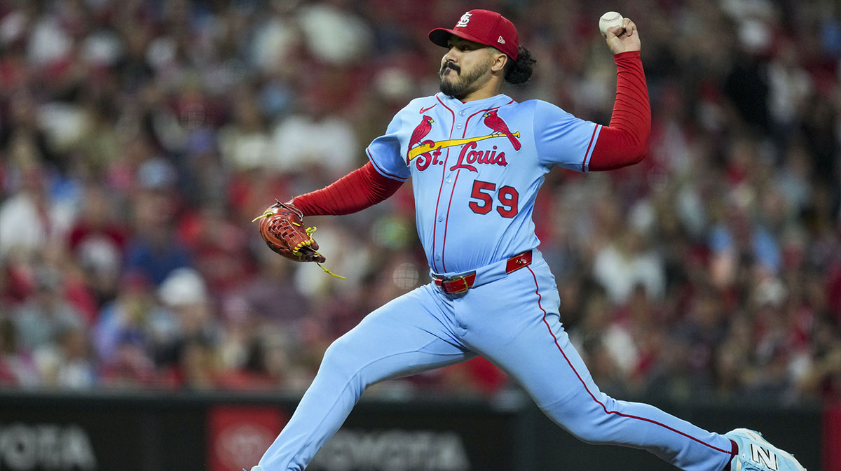 St. Louis Cardinals pitcher JoJo Romero (59) throws against the Cincinnati Reds in the seventh inning at Great American Ball Park.