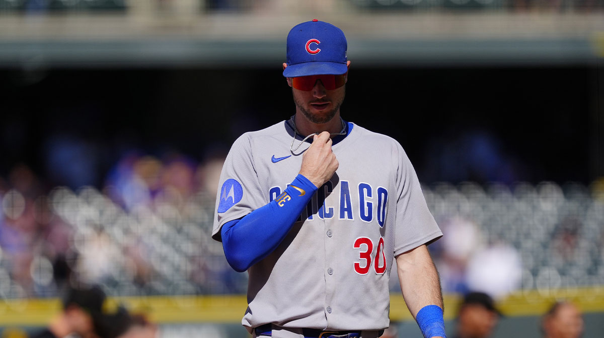 Chicago Cubs right fielder Kyle Tucker (30) following the loss to the Colorado Rockies at Coors Field.