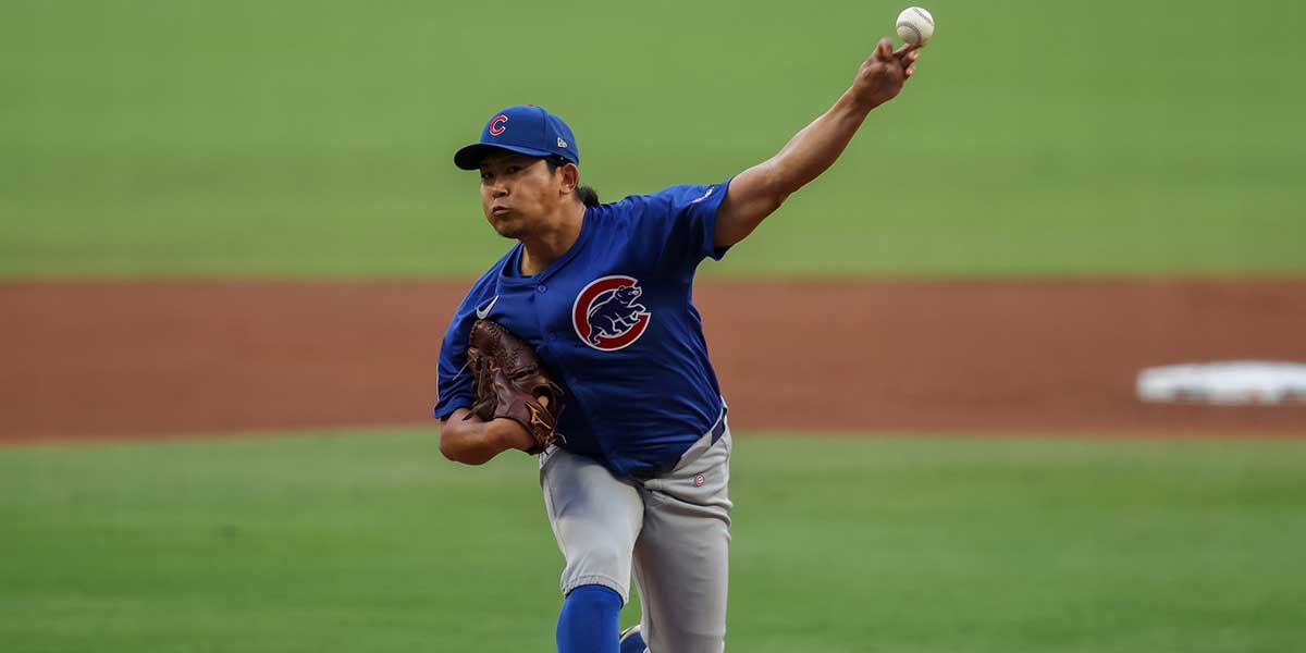 Chicago Cubs starting pitcher Shota Imanaga (18) throws against the Atlanta Braves in the first inning at Truist Park.