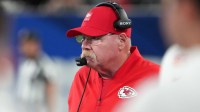Chiefs head coach Andy Reid looks on