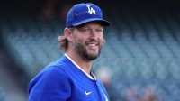Los Angeles Dodgers pitcher Clayton Kershaw (22) before the game against the San Francisco Giants at Oracle Park.