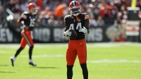 Cleveland Browns tight end Harold Fannin Jr. (44) reacts after a play