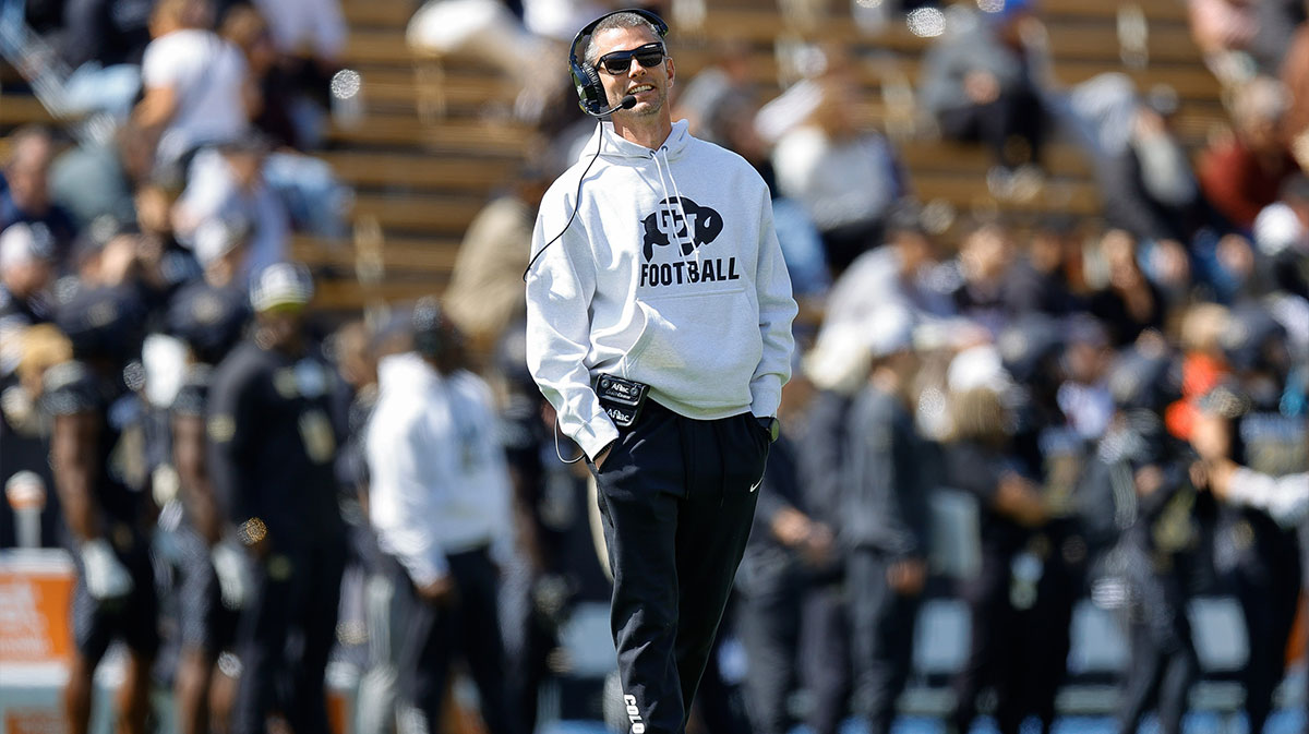Colorado Buffaloes defensive coordinator Robert Livingston during the spring game at Folsom Field.