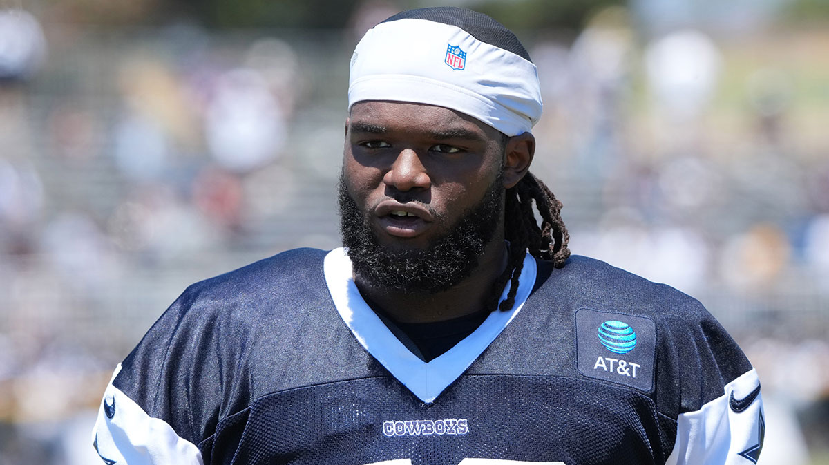 Cowboys defensive tackle Mazi Smith (58) at training camp at the River Ridge Fields