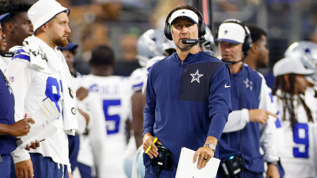 Cowboys head coach Brian Schottenheimer during the second half against the Atlanta Falcons at AT&T Stadium