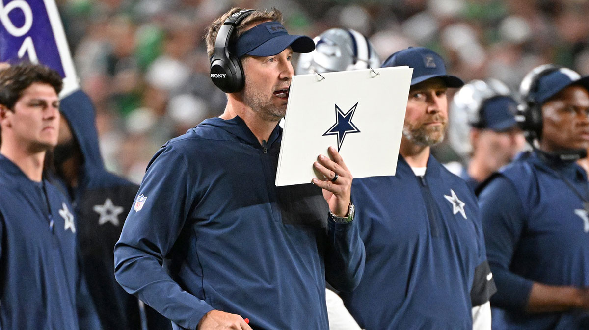 Cowboys head coach Brian Schottenheimer during the second half against the Atlanta Falcons at AT&T Stadium