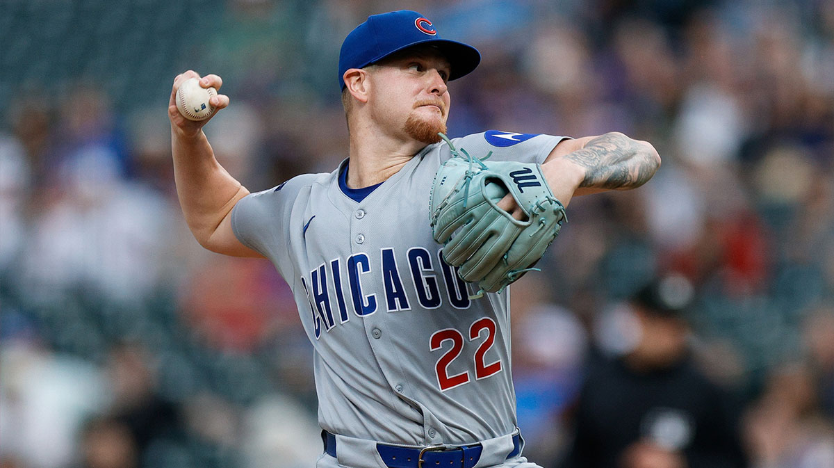 Chicago Cubs starting pitcher Cade Horton (22) pitches in the first inning against the Colorado Rockies at Coors Field.