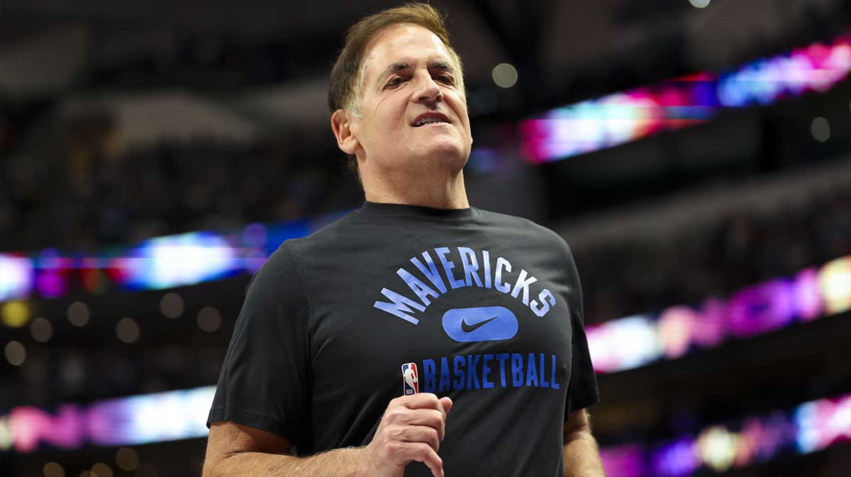 Dallas Mavericks minority owner Mark Cuban during the first half against the Chicago Bulls at American Airlines Center.