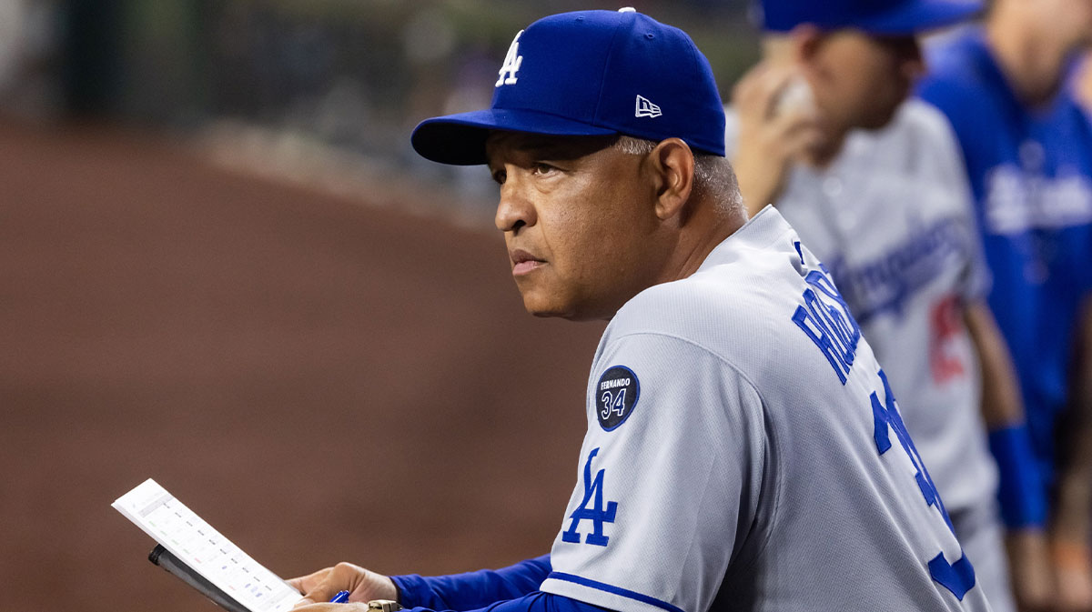 Los Angeles Dodgers manager Dave Roberts against the Arizona Diamondbacks at Chase Field.