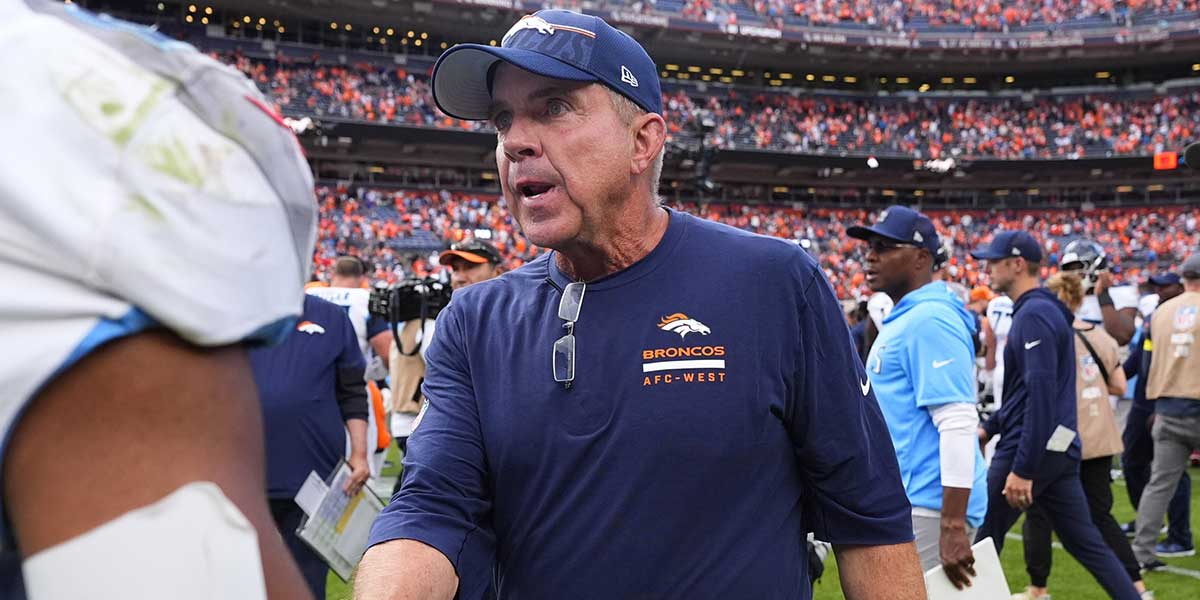 Denver Broncos head coach Sean Payton after the game at Empower Field at Mile High.