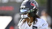 Houston Texans cornerback Derek Stingley Jr. (24) participates in a drill during an NFL football minicamp at NRG Stadium.